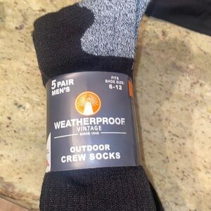 NEW// Weatherproof Men's Outdoor Crew Sock, 5-pair size: 6-12 adult